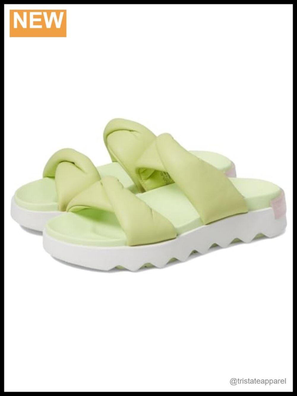 Leather Slide Sandals Slip On Round Toe Comfort Platform Women's